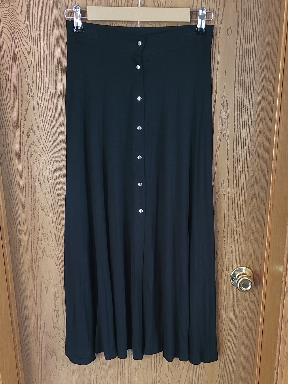 ASOS Tall Black Button-Front Midi Skirt